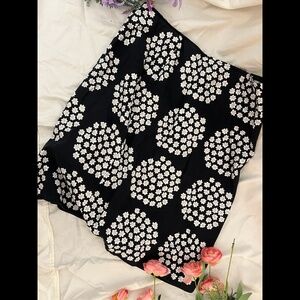 Marimekko Mika Pirainen Black Vintage Summer Midi Skirt with zipper Size L